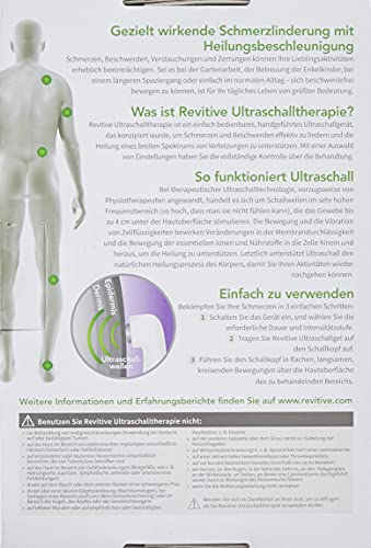 Revitive Terapia de ultrasonido: alivia el dolor de lesiones musculares, molestias y distensiones. Dispositivo de mano ultrasónico ideal para el hogar