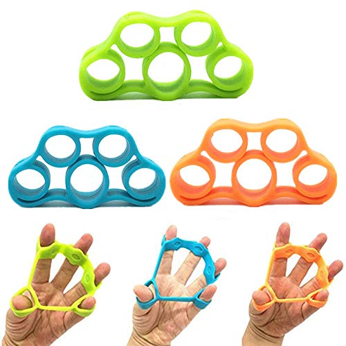 3 Piezas Ejercitador de Estiramiento de Dedos Ejercicios Fuerza Dedos Silicona Entrenador Ensanchador de Dedos Entrenador de MúSculos de la Mano para la PrevencióN y RehabilitacióN de la Escalada