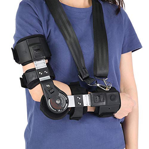 Codo, abrazadera de soporte de rehabilitación de fractura de codo transpirable ajustable Abrazadera de codo universal con estabilizador de honda Férula para brazo