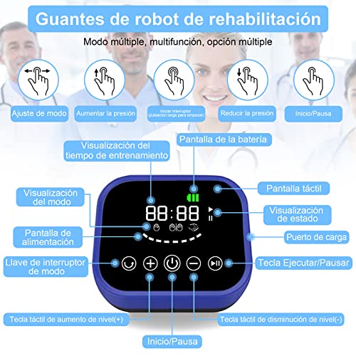 EMFOCU Guantes de Robot de Rehabilitación - Rehabilitación Robot Guantes Ayuda a Pacientes con Disfunción de la Mano Como Ictus y Hemiplejía a Completar el Entrenamiento de Rehabilitación