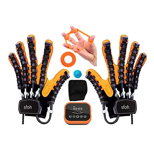 XIANGFA Actualización de segunda generación Ambas manos Guantes de robot de rehabilitación disponibles,Hemiplejía Accidente cerebrovascular Artritis Mano Dedo Rehabilitación Entrenador robot(Color:L)